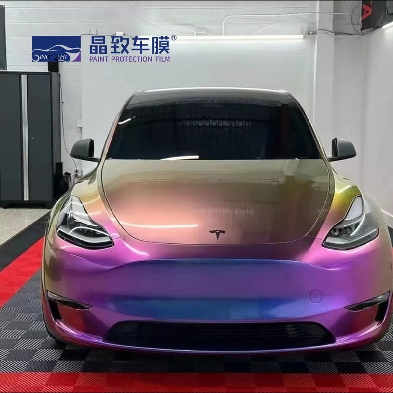 ベストセラー超光沢ストレッチカーラップビニールフィルムメタリックダイヤモンド深宇宙カメレオンボディ車のステッカー