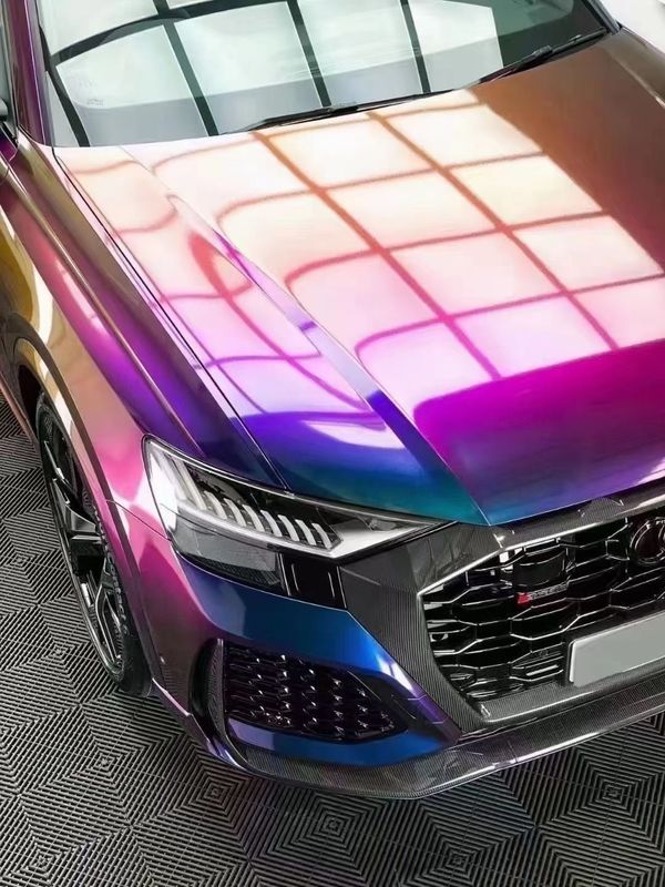 ベストセラー超光沢ストレッチカーラップビニールフィルムメタリックダイヤモンド深宇宙カメレオンボディ車のステッカー