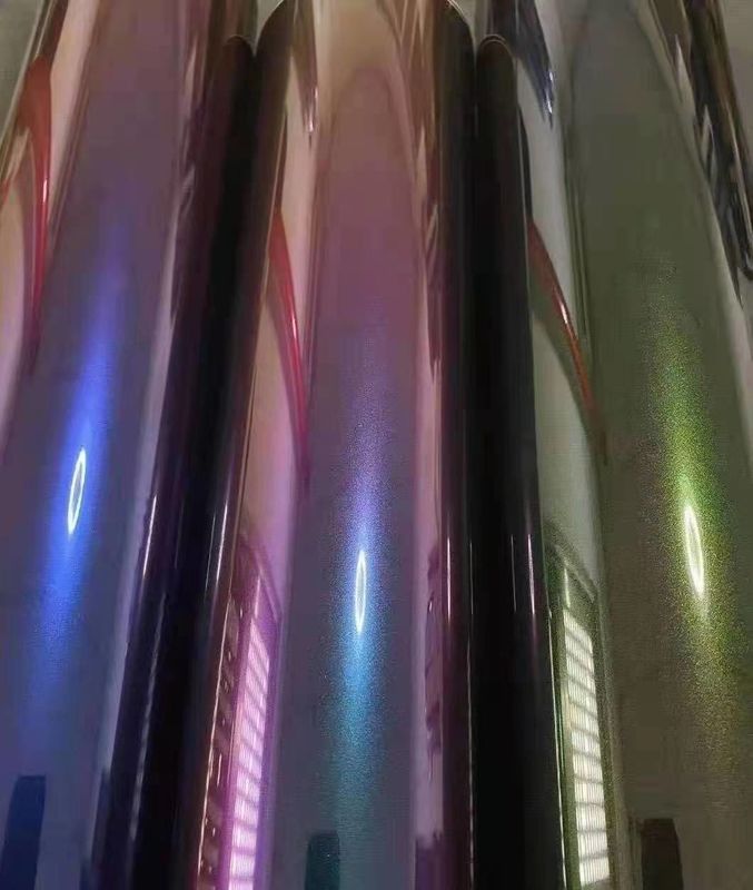 ベストセラー超光沢ストレッチカーラップビニールフィルムメタリックダイヤモンド深宇宙カメレオンボディ車のステッカー