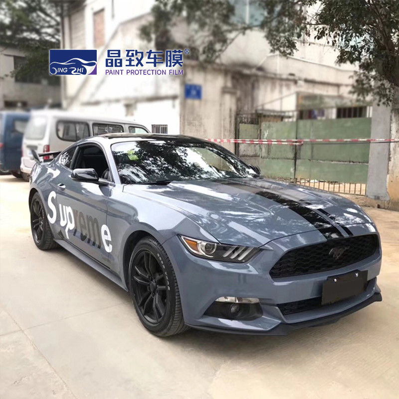 1.52x18M 自動着色されたペイント保護フィルム光沢のあるストーン グレーの自己接着剤